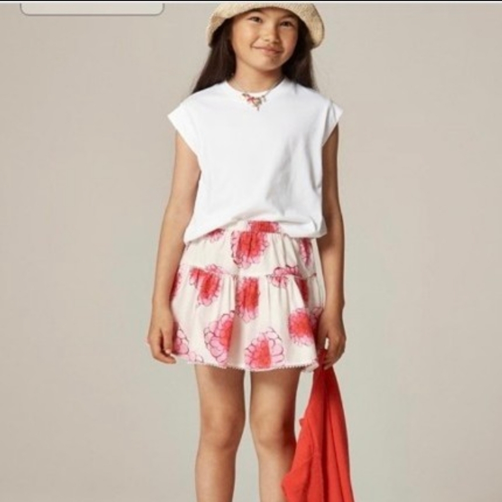 J.Crew Girls' tiered skirt in peony floral 2 Sizes Left BNWT SO $70